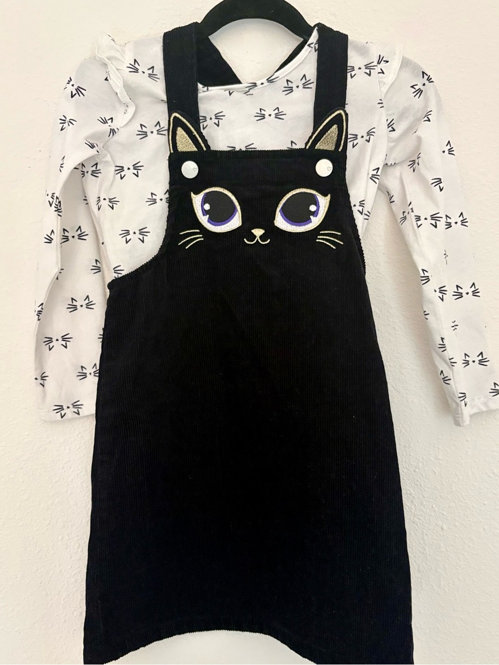 Toddler Girl 2-piece Cat Dress set size 4T 🐈‍⬛🖤